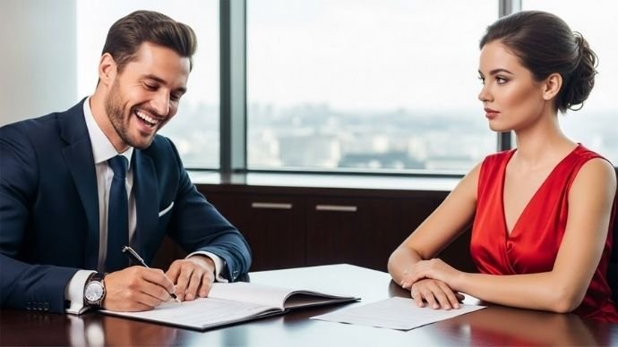 Er unterzeichnete lachend die Scheidungspapiere – dann wurde ihr Erbe verlesen.