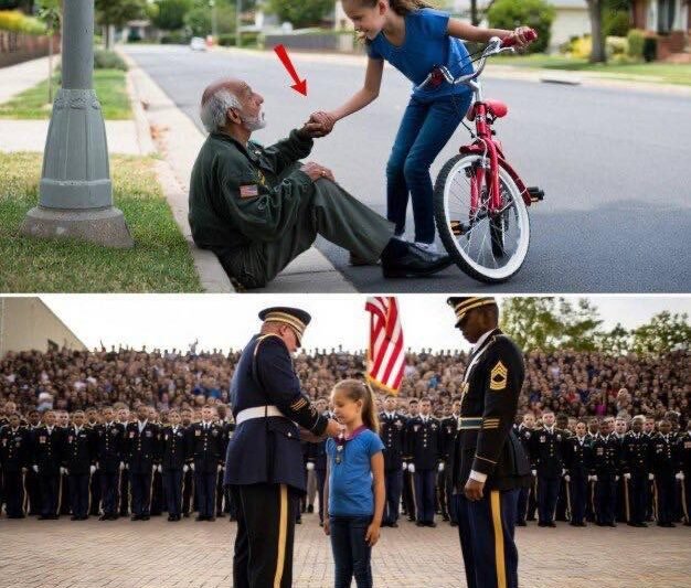 Ein kleines Mädchen half einem verwundeten Veteranen am Straßenrand – am nächsten Morgen standen 100 Soldaten in ihrem Schulhof und riefen ihren Namen
