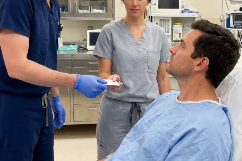 Während meiner Vasektomie hörte ich, wie mein Chirurg eine Krankenschwester fragte: „Ist seine Frau noch im Wartezimmer?“