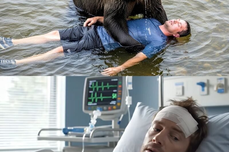 Der Bär sah den verletzten Ranger im Fluss treiben – was dann geschah, schockierte alle.