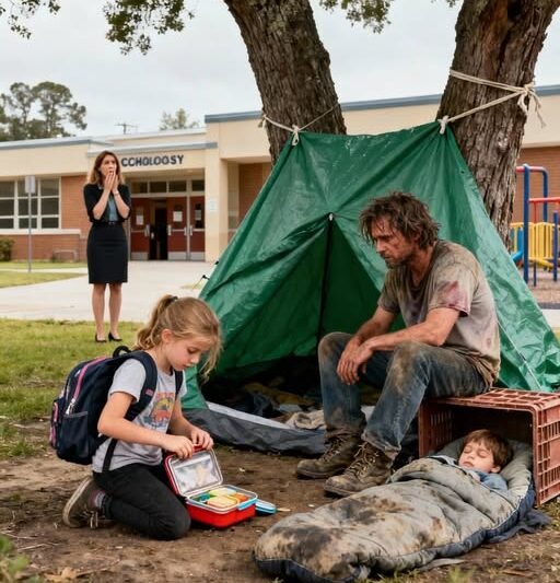 Jeden Tag steckte ein 7-jähriges Mädchen ihr Mittagessen weg, anstatt es zu essen. Neugierig folgte ihr ihre Lehrerin in der Pause und was sie hinter der Schule sah, zwang sie, einen Notruf abzusetzen