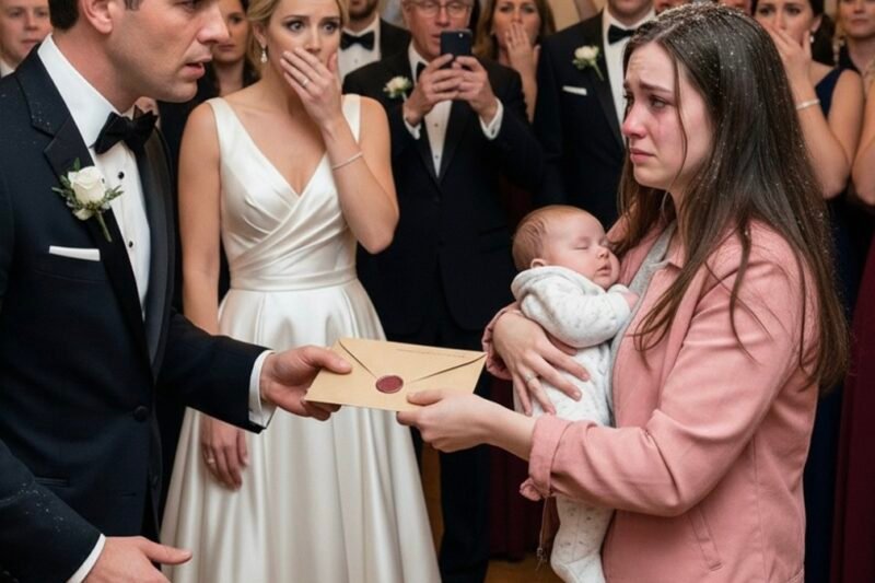 Sechs Wochen nachdem Mason mich und unser Neugeborenes in einem Schneesturm zurückgelassen hatte, hallten seine letzten Worte noch immer in meinem Kopf wider: „Es wird alles gut. Du überlebst immer.“ Nun stand ich hinten auf seiner glanzvollen Hochzeitsfeier, mein Baby schlief an meiner Brust, ein versiegelter Briefumschlag brannte in meiner Hand.