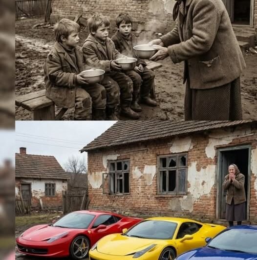 Eine arme Frau war einmal freundlich zu drei Waisenkindern und fütterte sie mit heißer Suppe. Zwanzig Jahre später hielten drei Luxusautos vor ihrem Zelt — und was dann passierte, schockierte alle.