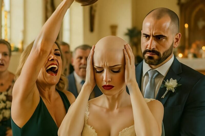 An meinem Hochzeitstag kam meine Schwiegermutter auf mich zu und riss mir die Perücke vom Kopf – alle sahen meine Glatze