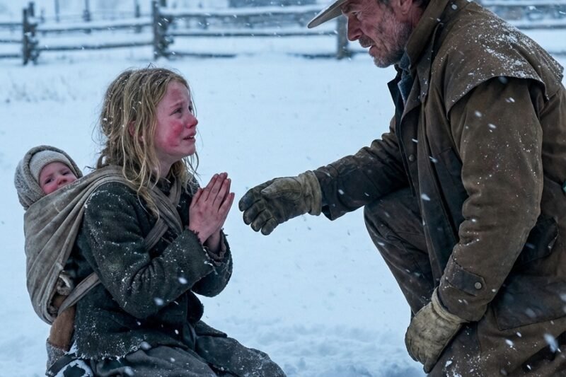 Sie tauchte barfuß im Schnee mit einem Baby auf … und fragte einen Cowboy nach Arbeit. Was er an ihrem Handgelenk sah, veränderte alles