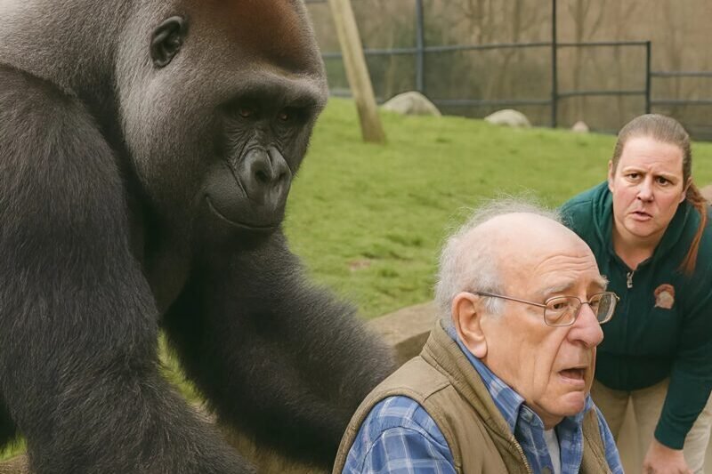 Im Zoo packte plötzlich ein Gorilla den Rollstuhl eines älteren Mannes und weigerte sich, ihn loszulassen … aber was dann geschah, machte alle sprachlos 😲😱