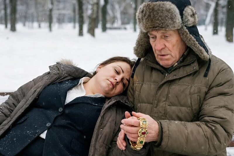 Eine Sekretärin fühlte sich im Büro unwohl, ging auf die Straße und setzte sich auf eine Bank… Als sie die Augen öffnete, sah sie einen alten Mann, der versuchte, ihr das goldene Armband vom Handgelenk zu reißen. 😱