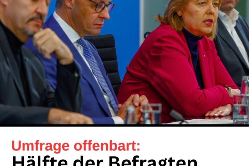 Umfrageschock: Die Hälfte der Befragten glaubt an vorzeitiges Aus der Bundesregierung. hyn