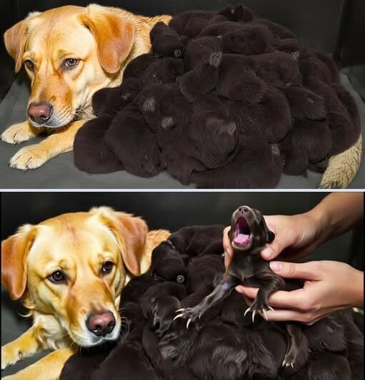 Ein Hund bringt 15 „Welpen“ zur Welt – doch dann erkennt der Tierarzt: Es sind KEINE Hunde…